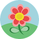 Flower, weather, nature, petals, blossom, Botanical LightBlue icon