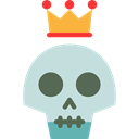 people, crown, skull, vintage, hipster, tattoo, Old School PowderBlue icon