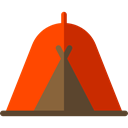 nature, Camping, Forest, Tent, woods, rural Black icon