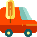 transport, vehicle, Commercial, Automobile, Ice Cream Van OrangeRed icon