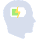 Battery, people, head, Brain, mind, productivity, Seo And Web Gainsboro icon