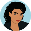 user, Avatar, Musician, singer, celebrity, Michael Jackson LightBlue icon