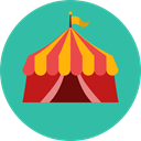 Circus, Tent, entertainment, leisure, Entertaining LightSeaGreen icon