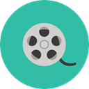 film, movie, interface, cinema, video player, filming, technology, entertainment, film reel LightSeaGreen icon