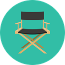 furniture, entertainment, outline, Chairs, Furniture And Household, tool, Director, Seat, Chair, cinema LightSeaGreen icon