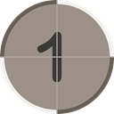 cinema, numbers, count, One, counting, entertainment, Countdown Gray icon