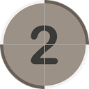 numbers, two, count, counting, cinema, entertainment, Countdown Gray icon