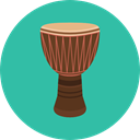 African, musical instrument, Percussion Instrument, Music And Multimedia, Djembe LightSeaGreen icon