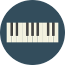 Keyboard, music, piano, electronic, organ, musical instrument, synthesizer, Music And Multimedia DarkSlateGray icon