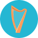 Music And Multimedia, music, Harp, musical instrument, Orchestra, String Instrument LightSeaGreen icon