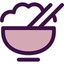 food, Bowl, chopsticks, rice, Chinese Food, Japanese Food, Food And Restaurant MidnightBlue icon