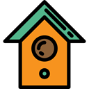 garden, shelter, yard, Bird House, Farming And Gardening Black icon