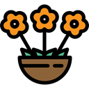 Botanical, Flower, nature, flowers, Multimedia Option Black icon