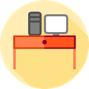 Furniture And Household, office, table, studio, Chair, desk, furniture Khaki icon