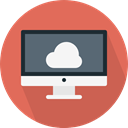 Computer, monitor, screen, Cloud computing IndianRed icon