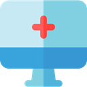 medical, hospital, Healthcare And Medical, Computer, monitor, screen SkyBlue icon
