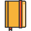 bookmark, Address book, Notebook, Business, Agenda, education Goldenrod icon