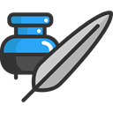 tool, Inkwell, education, writing, quill, Calligraphy DarkSlateGray icon