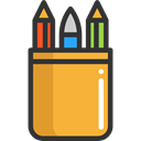 Office Material, Edit Tools, Pencil Box, pencil, writing, Tools And Utensils, School Material Goldenrod icon