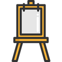 Art And Design, tools, tool, paint, Art, Painting, Artistic, Easel, Canvas, Painter Black icon