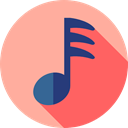 song, musical note, Quaver, Music And Multimedia, music, interface, music player LightPink icon