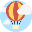 transportation, travel, transport, flight, Air balloon, hot air balloon PaleTurquoise icon