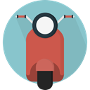 transportation, transport, Motorbike, Vespa, Motorcycle, Scooter SkyBlue icon