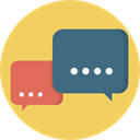 Multimedia, Chat, Communication, speech bubble, Conversation, Communications SandyBrown icon