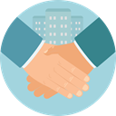 Business, Agreement, Handshake, Gestures, Shake Hands, Cooperation, Hands And Gestures LightBlue icon