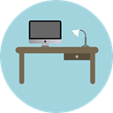 office, table, studio, Chair, desk, furniture, Furniture And Household LightBlue icon
