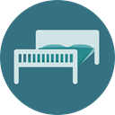 hotel, Sleepy, Hostel, Bed, Sleeping, Furniture And Household SeaGreen icon