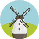nature, buildings, Windmill, mill, ecology, Ecological, Ecology And Environment LightBlue icon