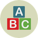 Abc, Bricks, education, Alphabet, learning, Baby Toy, Kid And Baby LightGray icon