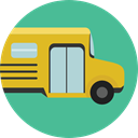 transportation, transport, vehicle, school bus, Automobile, Public transport CadetBlue icon
