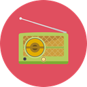 music, radio, technology, electronic, electronics, vintage IndianRed icon