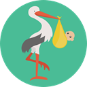 bird, baby, Animals, Stork, newborn, Birth, Kid And Baby CadetBlue icon