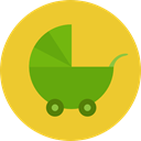 transportation, transport, Toy, doll, childhood, Motherhood, Baby Stroller, Kid And Baby Goldenrod icon