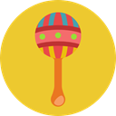 sound, Toy, baby, jingle, children, Rattle, Kid And Baby Goldenrod icon