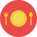 Fork, Knife, Plate, Restaurant, Dish, Cutlery, Tools And Utensils, Food And Restaurant Tomato icon