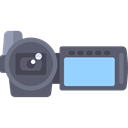digital camera, camcorder, technology, electronics, domestic, video camera Black icon