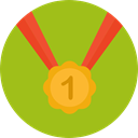 First, medal, Prize, winner, sports, Best, gold medal, Sports And Competition YellowGreen icon