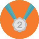 medal, Prize, sports, second, Sports And Competition, Silver Medal Coral icon