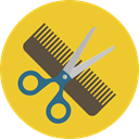 Comb, hair, Barber, Tools And Utensils, scissors, miscellaneous, Beauty, Hairdresser Goldenrod icon