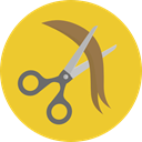 scissors, miscellaneous, Beauty, Hairdresser, Comb, hair, Barber, Tools And Utensils Goldenrod icon