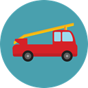 Automobile, fire truck, transportation, transport, vehicle, emergency CadetBlue icon