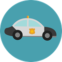 security, Car, transportation, transport, vehicle, emergency, Automobile, Police Car CadetBlue icon