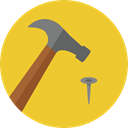 hammer, Nail, Home Repair, Improvement, Construction And Tools Goldenrod icon