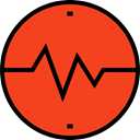 graph, Heart, medical, frequency, pulse, Beating, Pulse Rate OrangeRed icon
