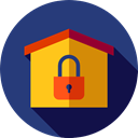 real estate, house, secure, buildings, property, Home DarkSlateBlue icon