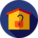 Home, house, buildings, property, unsecure, real estate MidnightBlue icon